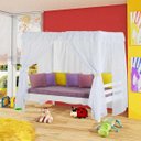 Ver imagem 5 de Cama Infantil Prime com Dossel Mosquiteiro Proteção Completa - Madeira Maciça - Casatema
