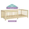 Berço Montessoriano com Grades Palitos Natural Casatema - 3
