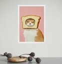 Ver imagem 2 de Quadro Cozinha Gatinho Pão de Forma 24x18cm:moldura Preta