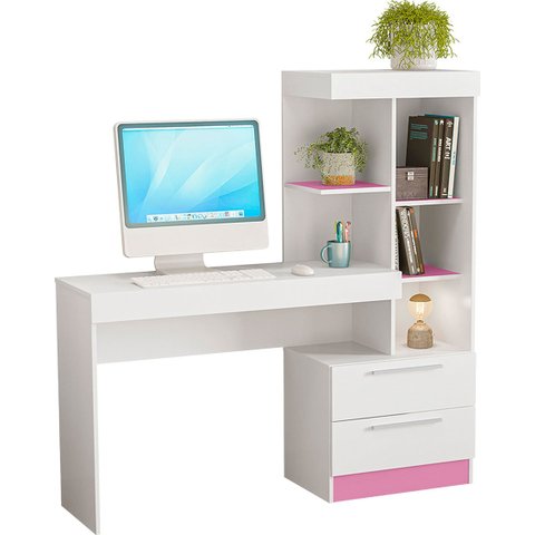 Mesa para Computador Office NT 2010 Rosa - Notável