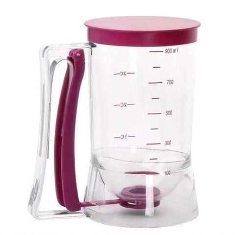 Medidor de Massa Dosador para Bolo Panqueca Cupcake Plástico PP ABS Dispensador Roxa Kangur 900ml