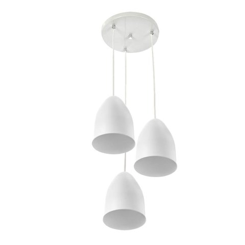 Pendente Vegas Aluminio Triplo Branco sala cozinha quarto
