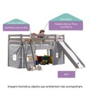 Ver imagem 2 de Cama Infantil Prime com Escorregador Tobogã Cinza e Tenda Casatema