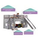 Ver imagem 3 de Cama Infantil Prime com Escorregador Tobogã Cinza e Tenda Casatema