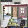 Cama Infantil Casa da Árvore com Escorregador - Madeira Maciça - Laca Branco Gelo/ Verde Casatema - 3