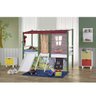Cama Infantil Casa da Árvore com Escorregador - Madeira Maciça - Laca Branco Gelo/ Verde Casatema - 1
