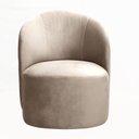 Ver imagem 2 de Poltrona Concha Stela Decoração Moderna Sala, Recepção, Escritório - Suede Bege Claro