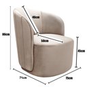Ver imagem 5 de Poltrona Concha Stela Decoração Moderna Sala, Recepção, Escritório - Suede Bege Claro