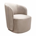 Ver imagem 1 de Poltrona Concha Stela Decoração Moderna Sala, Recepção, Escritório - Suede Bege Claro