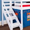 Cama com Escorregador Torre, Túnel e Escada de Fácil Acesso com Tenda Castelo Azul - Casatema - 4
