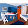 Cama com Escorregador Torre, Túnel e Escada de Fácil Acesso com Tenda Castelo Azul - Casatema - 1