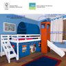 Cama com Escorregador Torre, Túnel e Escada de Fácil Acesso com Tenda Castelo Azul - Casatema - 2