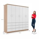 Ver imagem 2 de Guarda-roupa Casal Bergamo 6 Portas 9 Gavetas - Branco / Demolição Branco / Demolição