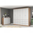 Ver imagem 1 de Guarda-roupa Casal Bergamo 6 Portas 9 Gavetas - Branco / Demolição Branco / Demolição