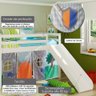 Cama Infantil Com Escorregador E Tenda Castelo Cavaleiro - Madeira Maciça - Laca Branco - 4