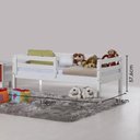 Ver imagem 2 de Mini Cama Infantil Prime Com Grade Em Madeira Maciça/Mdf - Laca Branco Casatema