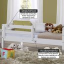 Ver imagem 3 de Mini Cama Infantil Prime Com Grade Em Madeira Maciça/Mdf - Laca Branco Casatema