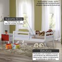 Ver imagem 4 de Mini Cama Infantil Prime Com Grade Em Madeira Maciça/Mdf - Laca Branco Casatema