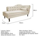 Ver imagem 3 de Kit Diva Recamier Diana 160cm Lado Esquerdo e 02 Poltronas Classic Suede Bege - ADJ Decor
