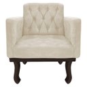 Ver imagem 6 de Kit Diva Recamier Diana 160cm Lado Esquerdo e 02 Poltronas Classic Suede Bege - ADJ Decor