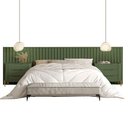 Ver imagem 2 de Conjunto Cabeceira Super King 400cm C/ 2 Mesas de Cabeceira Cor:musgo com Dourado