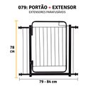 Ver imagem 3 de Grade Portão Proteção Pet Cachorro 79cm a 84cm Criança Cães:preto