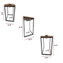 Ver imagem 2 de Trio banco quadrado varnda ferro madeira versátil artesanal rústico