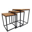 Ver imagem 1 de Trio banco quadrado varnda ferro madeira versátil artesanal rústico