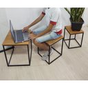 Ver imagem 6 de Trio banco quadrado varnda ferro madeira versátil artesanal rústico