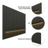 Painel Ripado Para Sala TV Até 85 Polegadas Com LED Grafite Notável Shop JM - 3