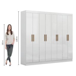 Guarda Roupas Casal 8 Portas 4 Gavetas Prime Branco Maxel - 7