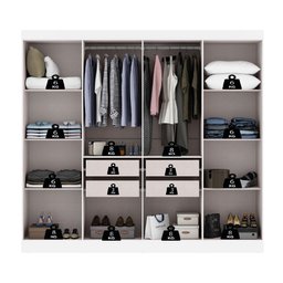 Guarda Roupas Casal 8 Portas 4 Gavetas Prime Branco Maxel - 6