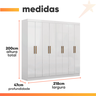 Guarda Roupas Casal 8 Portas 4 Gavetas Prime Branco Maxel - 3