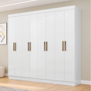 Guarda Roupas Casal 8 Portas 4 Gavetas Prime Branco Maxel