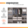 Guarda Roupas Casal 8 Portas 4 Gavetas Prime Branco Maxel - 6