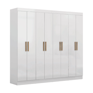 Guarda Roupas Casal 8 Portas 4 Gavetas Prime Branco Maxel