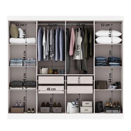Guarda Roupas Casal 8 Portas 4 Gavetas Prime Branco Maxel - 4