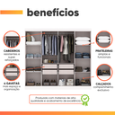 Ver imagem 4 de Guarda Roupas Casal 8 Portas 4 Gavetas Prime Branco Maxel