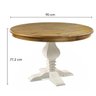 Mesa Redonda 90cm com Pés Torneados em Madeira Maciça - Oregon/ Branco Provençal - 4