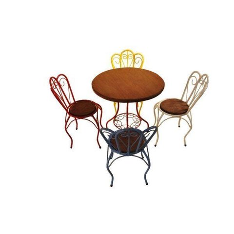 Conjunto Bistrô Infantil Rustico Artesanal Uai Artesanatos Colorido e Marrom