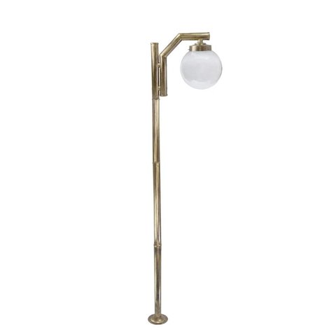 Poste de Jardim P23/1 com Globo de Vidro Transparente 15x30 2,16m em Aço Fosfatizado Ouro Velho