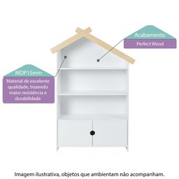 Estante Infantil Casinha 2 Portas e 3 Nichos - Casatema - 2 Estante Infantil Casinha 2 Portas e 3 Nichos - Casatema - 2