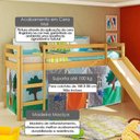 Ver imagem 3 de Cama Infantil Com Escorregador E Tenda Castelo Cavaleiro - Madeira Maciça - Cera Mel