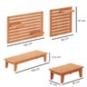 Conjunto Bancos com Painéis Ripados para Varanda em Madeira Maciça - Acabamento Stain Jatobá - 4