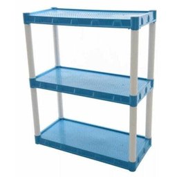 Estante Plastica Modular Azul Com 3 Prateleiras - 1