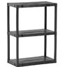 Estante Plástica Preta Com 3 Prateleiras - 1