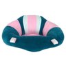 Sofá almofada senta bebê poltrona pelúcia rosa e verde baby - 1