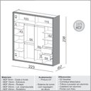 Ver imagem 2 de Guarda-roupa Grande com Espelho 222x238cm Off White Dalla Costa