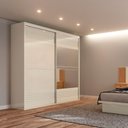 Ver imagem 1 de Guarda-roupa Grande com Espelho 222x238cm Off White Dalla Costa