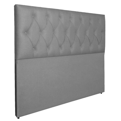 Cabeceira Capitonê Cama Box Estofada Luxo Linho Rbl:solteiro Tradicional/cinza